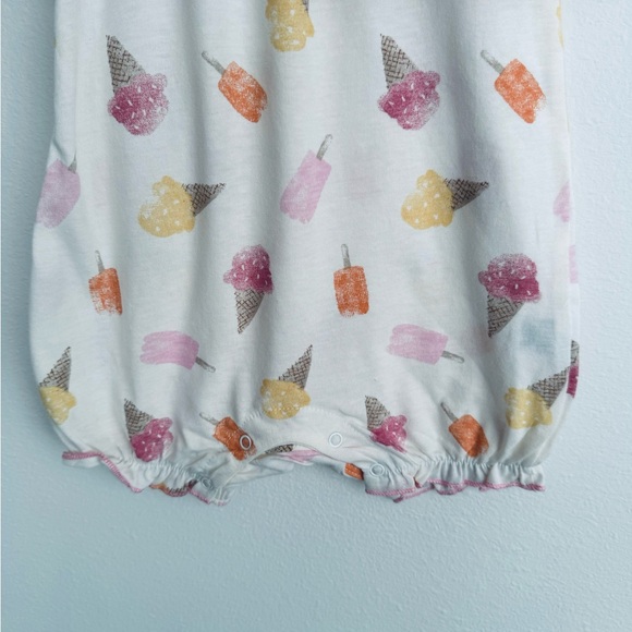 Chick Pea 2 Piece Set Rompers Summer Pink/Ice Cream Cones Size 3-6 Months NWT - Picture 13 of 15